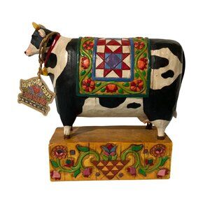 Jim Shore Patchwork Cow Figurine From the Heartwood Creek Collection